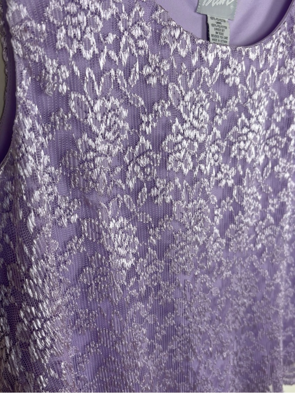 Vintage Blair Lavender Lilac Purple Coquette Lace Tank Top Lined 14PT Fairycore - Picture 5 of 10